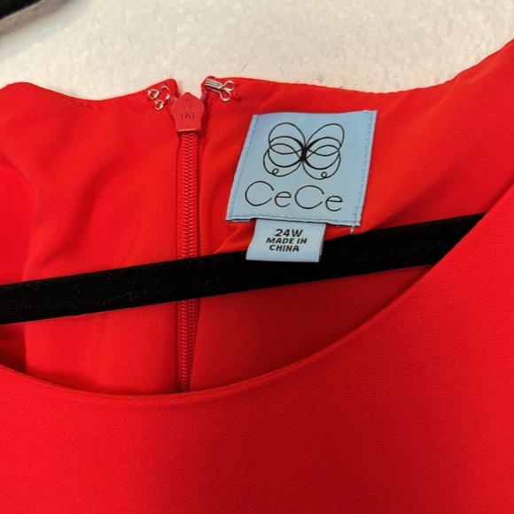 NWT CeCe Nordstrom Women's 10 Red 3/4 Tie-Sleeve Glitz Glamour Party Mini Dress - Picture 5 of 5